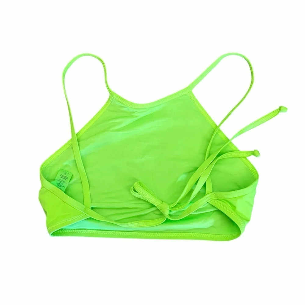 SKIMS Swim High Neck Top Neon Green
